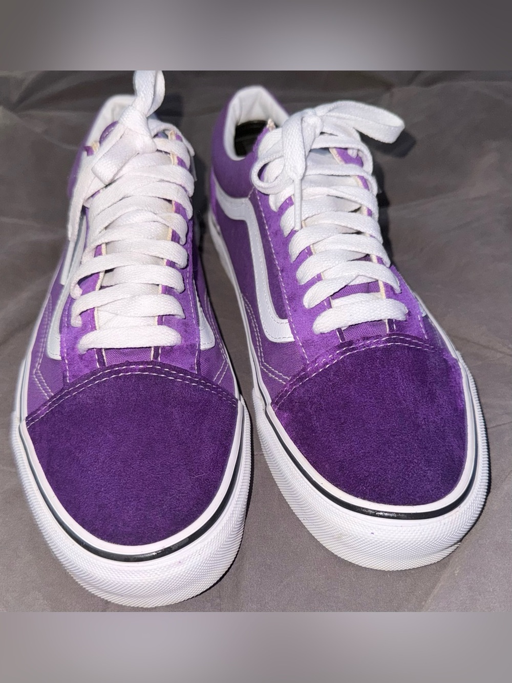 Vans Purple and White Old Skool Low-Top Sneakers